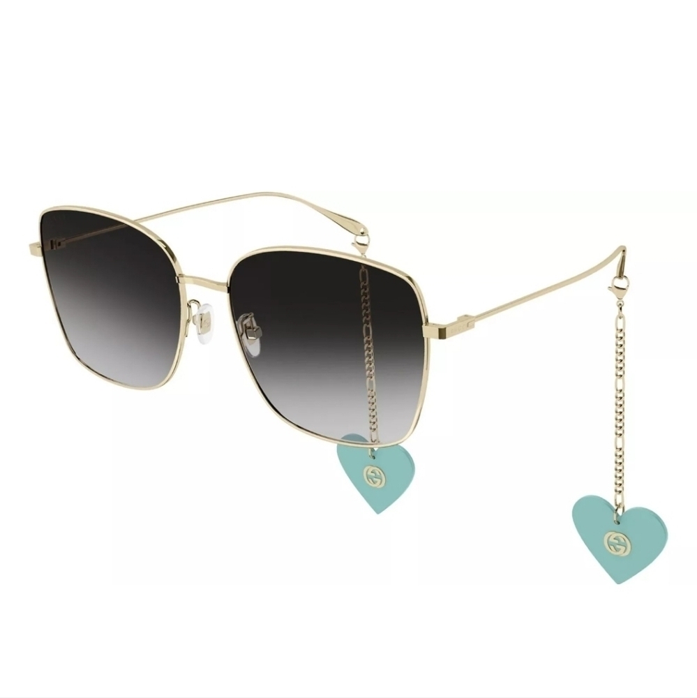 Gucci GG1030SK-003-60 Gold Sunglasses With earring accessories - Picture 6 of 16
